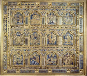 Der Verdun-Altar, biblische Szenen darstellend, 1181 (champlevé-Emailarbeit) (rechtes Panel)